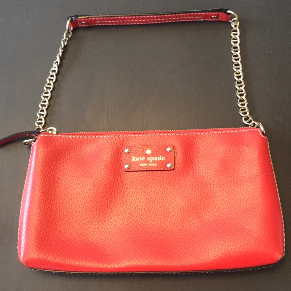 Authentic Kate Spade shoulder bag, red.